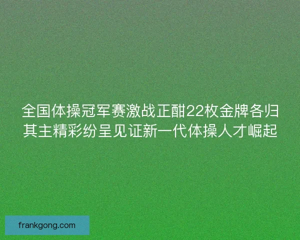 全国体操冠军赛激战正酣22枚金牌各归其主精彩纷呈见证新一代体操人才崛起